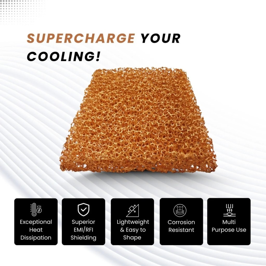 Copper Infused Foam Heat Sink Sheet With Customizable PPI (10-150PPI) 10