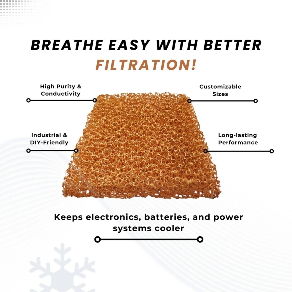 Copper Infused Foam Heat Sink Sheet With Customizable PPI (10-150PPI) 11