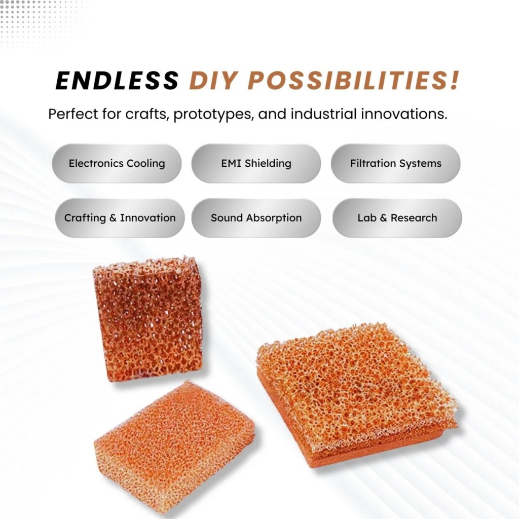 Copper Infused Foam Heat Sink Sheet With Customizable PPI (10-150PPI) 12