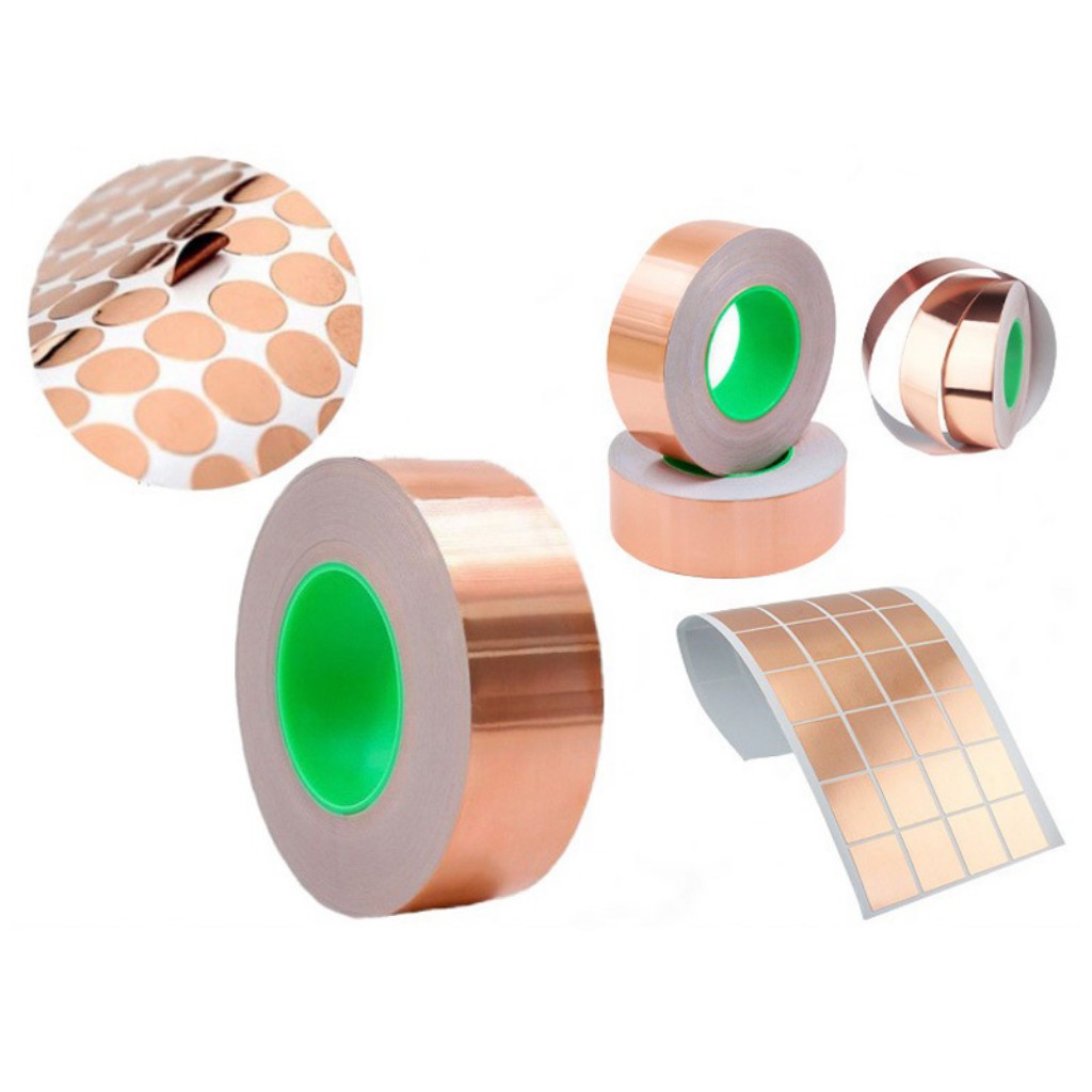 Double-sided Conductive Copper Foil Tape Electromagnetic Shielding EMI Single Conductor Copper Foil 1