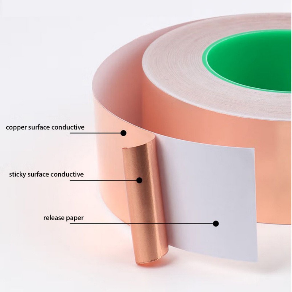 Double-sided Conductive Copper Foil Tape Electromagnetic Shielding EMI Single Conductor Copper Foil 3
