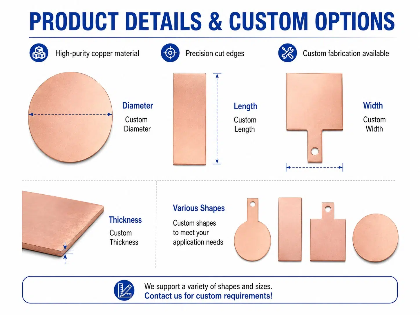 High-Purity Copper Electrode Sheets – Custom Shapes for Precision Electrochemical & Industrial Applications 9