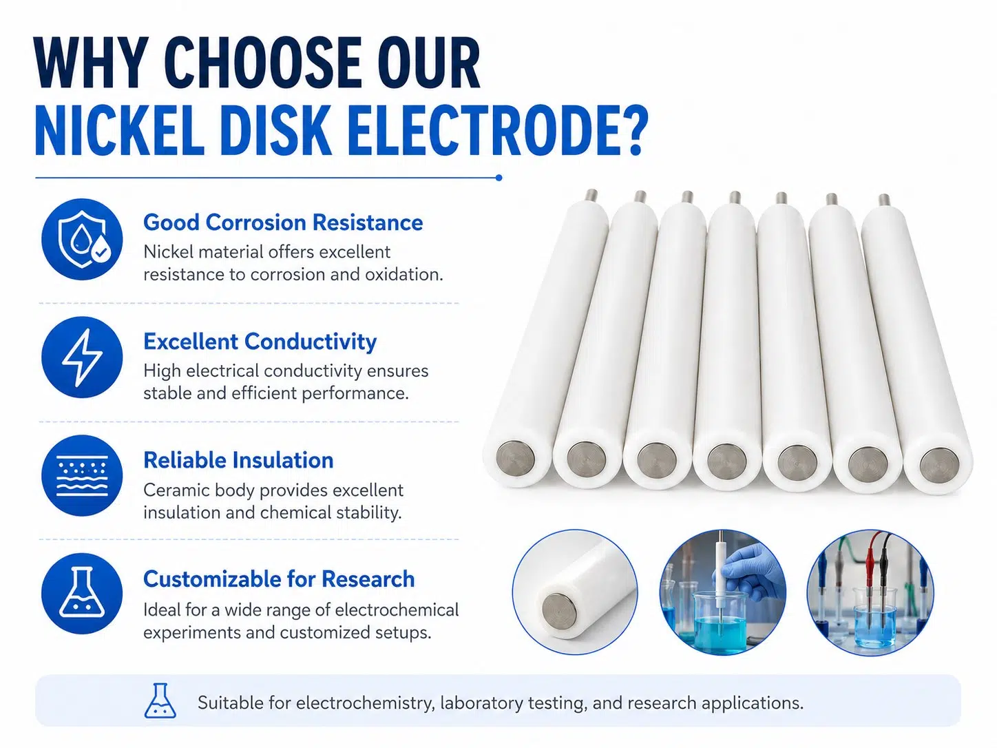 Custom Nickel Disc Electrodes – High Corrosion Resistance & Precision for Electrochemical Applications 9