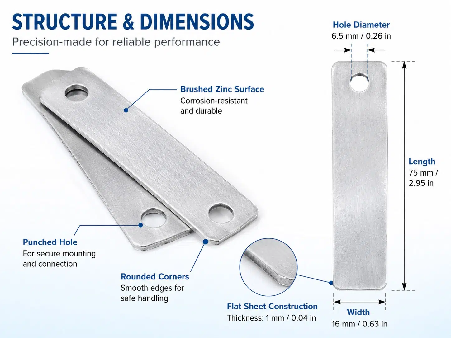 99.9% High-Purity Zinc Sheet Electrodes | Premium Zinc Anode Plates for Electroplating, Electrolysis, and Laboratory Research 9
