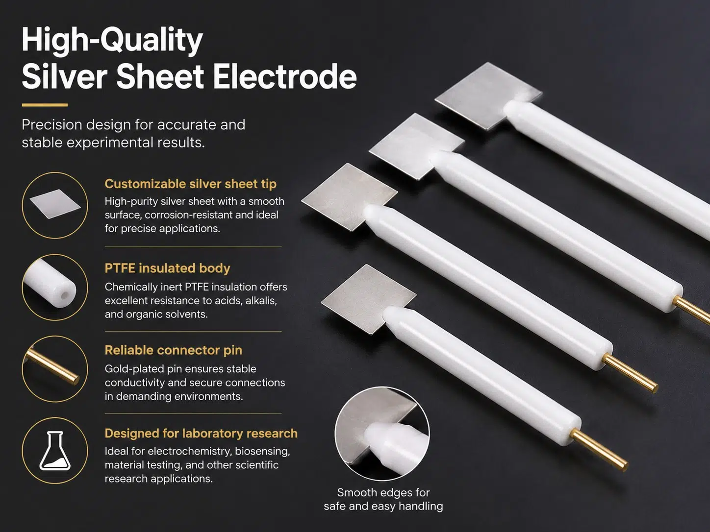 99.99% Ultra-High Purity Silver Sheet Electrodes | Precision Customizable Ag Plates for Advanced Sensors, Electrochemistry, and Battery R&D 9