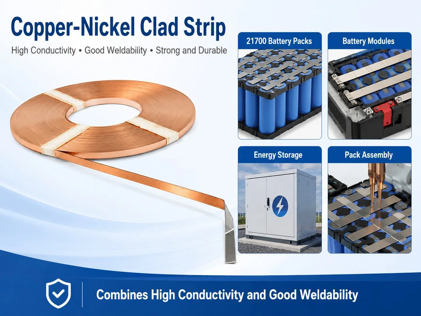 Custom Copper Nickel Clad Strip | Corrosion‑Resistant Bimetal for Connectors, Lead Frames & Coinage 1