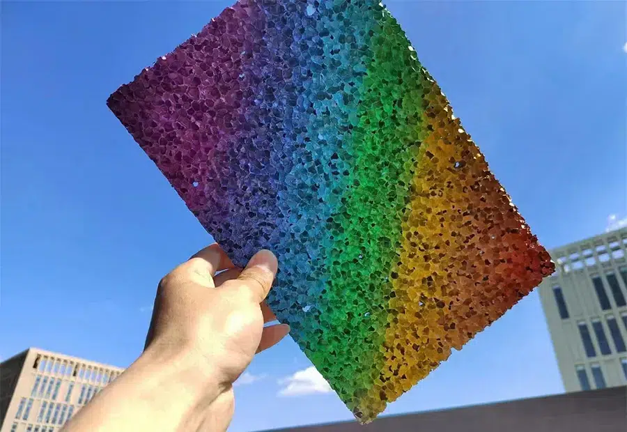 Colorful Through-Hole Translucent Aluminum Foam Panel for Decorative Wall Cladding 11