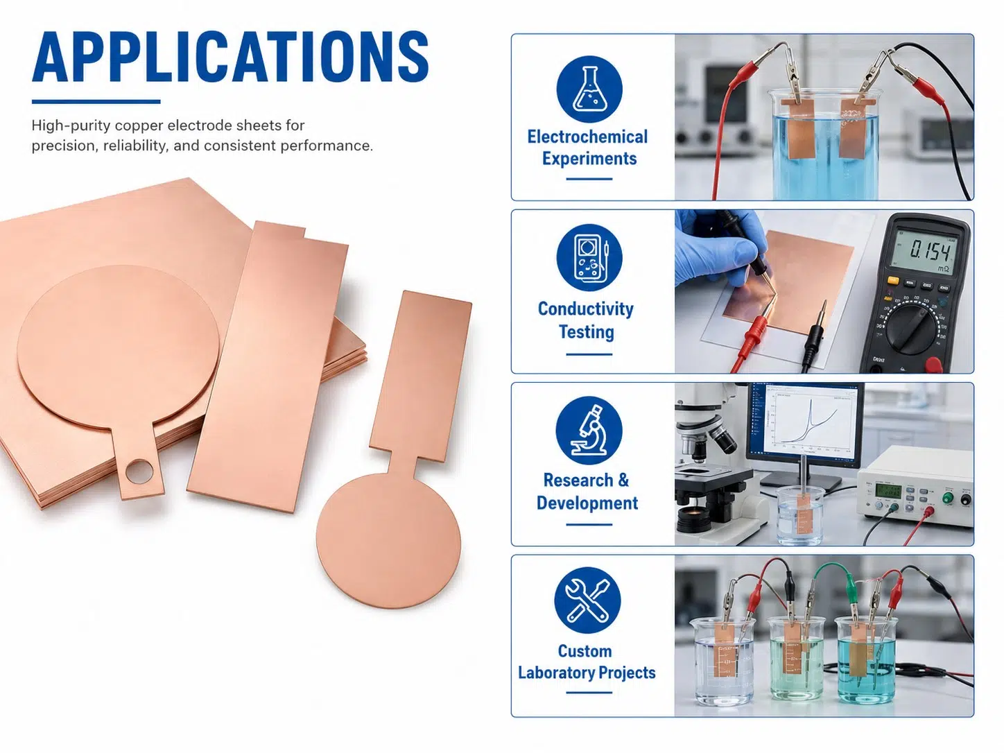 High-Purity Copper Electrode Sheets – Custom Shapes for Precision Electrochemical & Industrial Applications 10