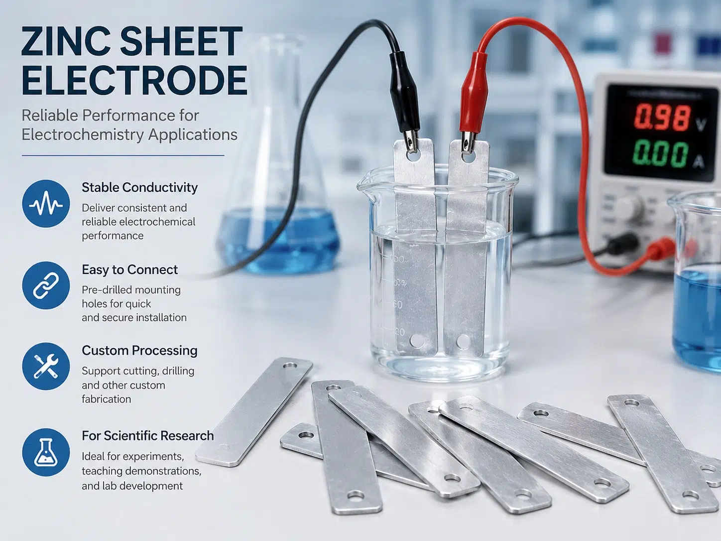 99.9% High-Purity Zinc Sheet Electrodes | Premium Zinc Anode Plates for Electroplating, Electrolysis, and Laboratory Research 10