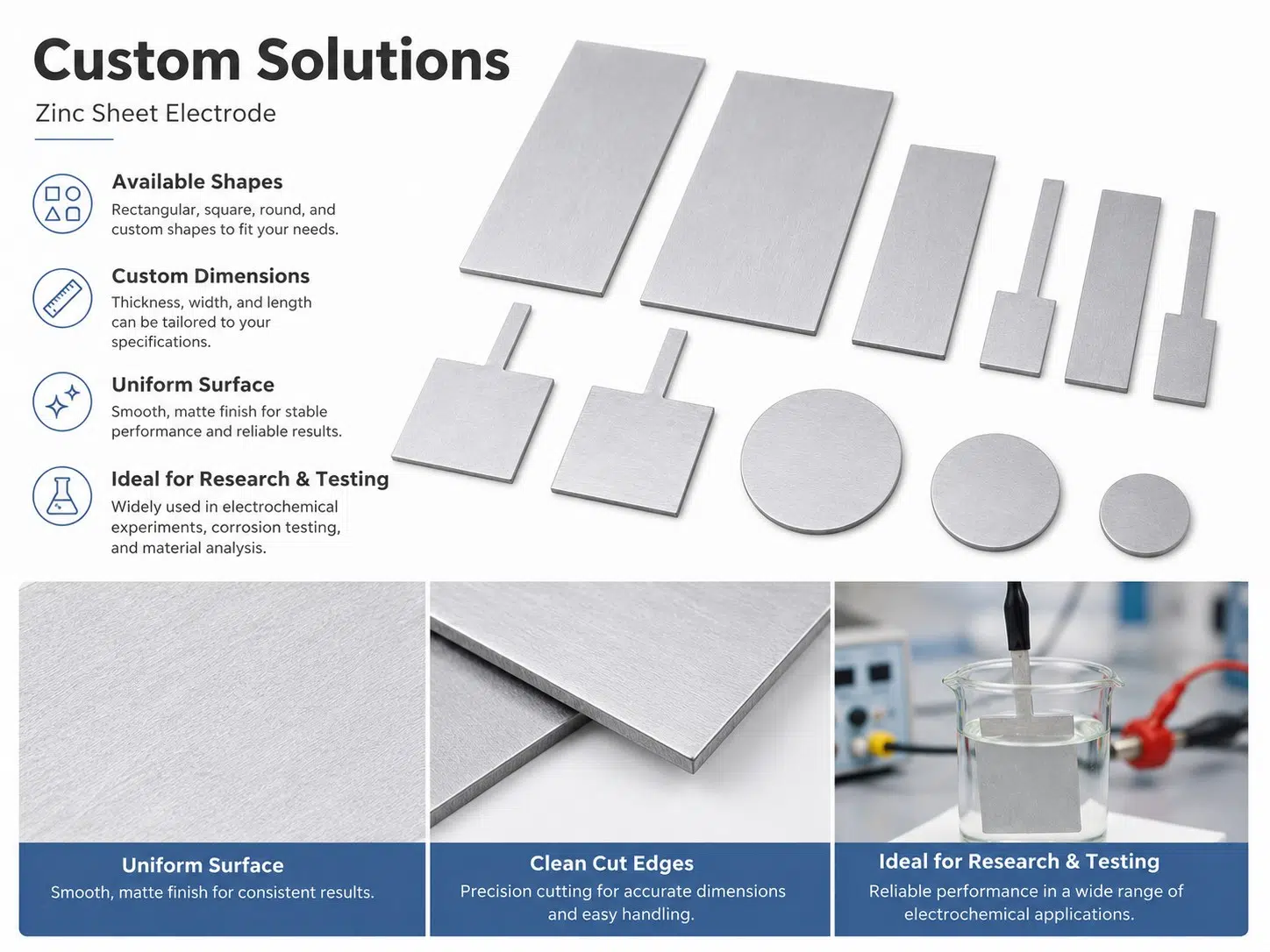 High-Purity Zinc Sheet Electrodes – Custom Zinc Anodes for Electroplating, Batteries & Corrosion Control 10