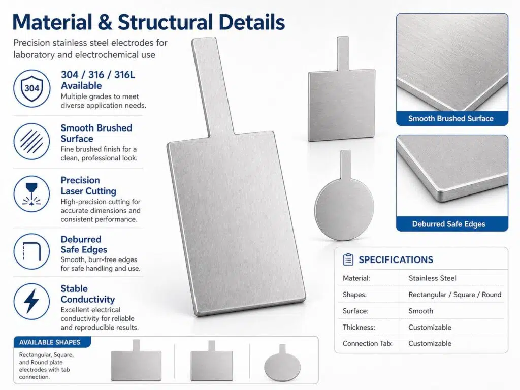 Custom Stainless Steel Electrode Sheets – Any Shape, Size & Surface Finish Available 10