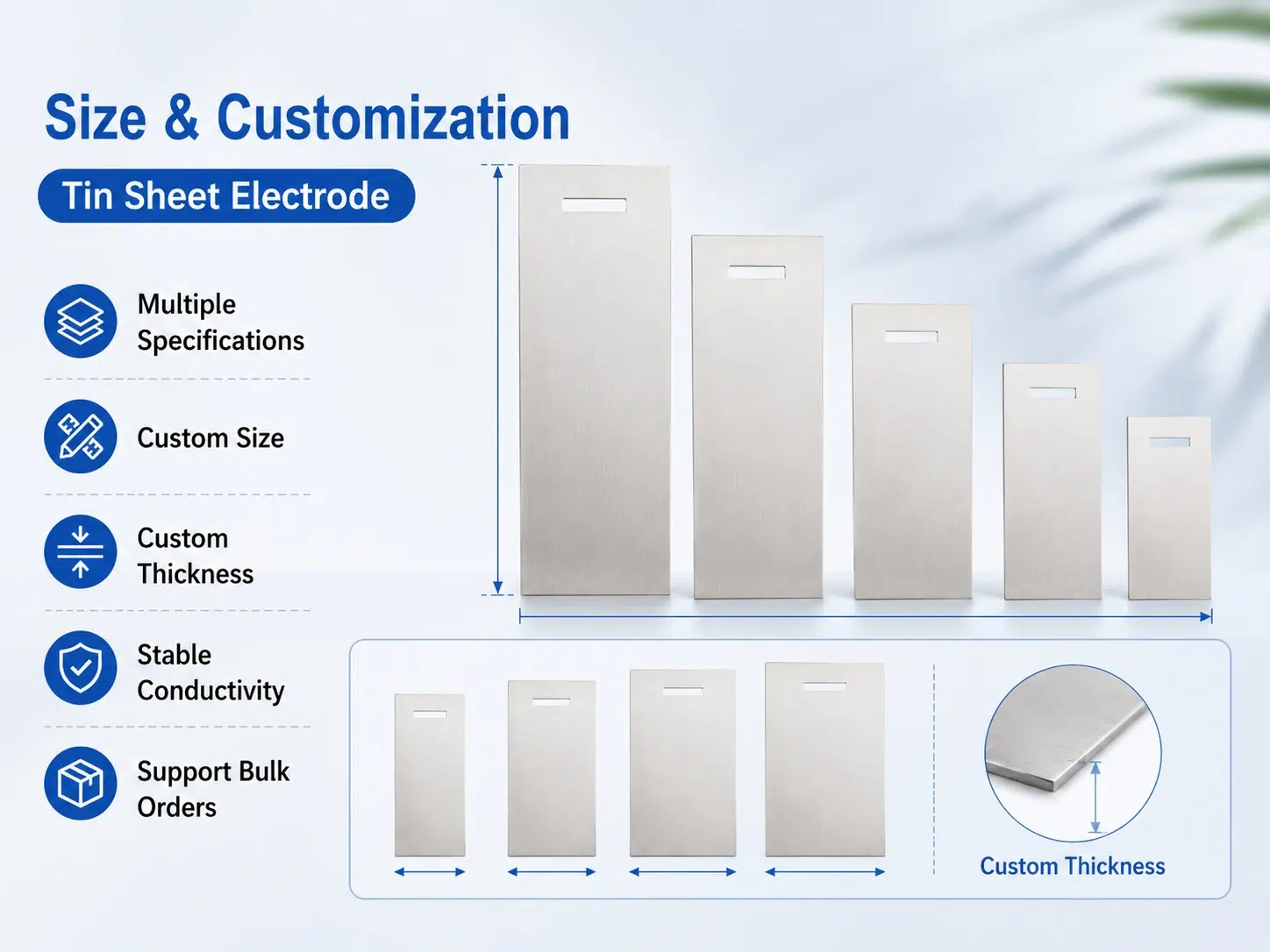High-Purity Tin (Sn) Sheet Electrodes Customizable Tin Anode Plates for Electroplating, Battery R&D, and Electrochemical Analysis 10