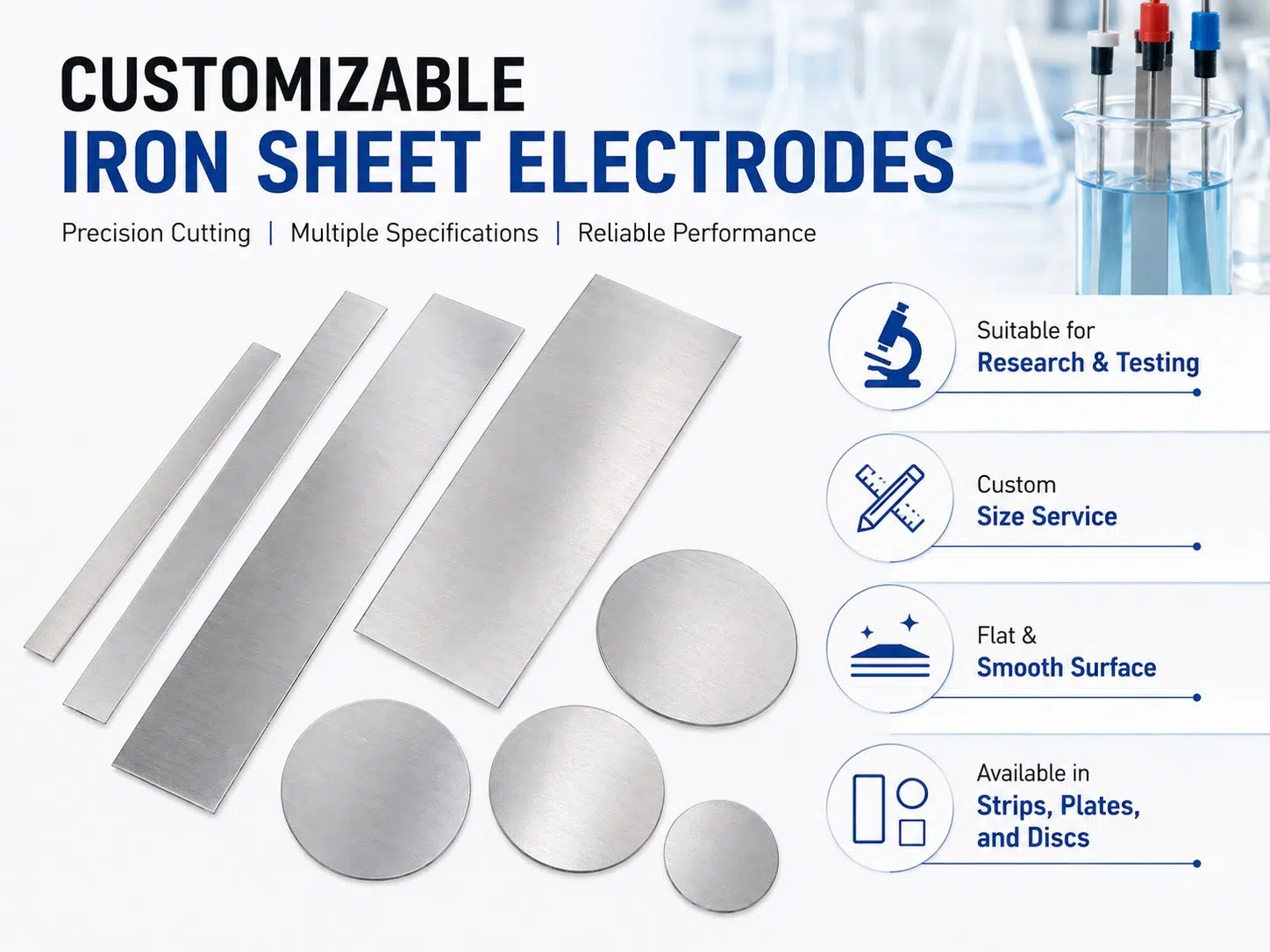 Versatile Iron Sheet Electrodes – Custom Shapes for Affordable, High-Performance Industrial and Lab Solutions 10