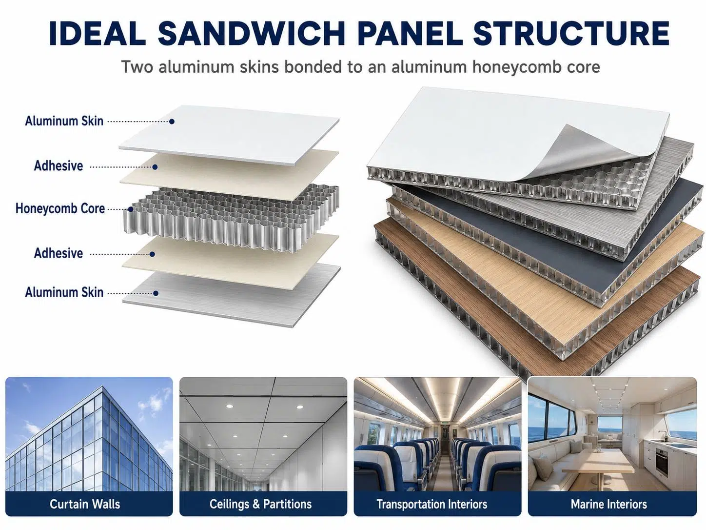 Custom Aluminum Honeycomb Panels – High-Strength Lightweight Sandwich Structure Solutions 1