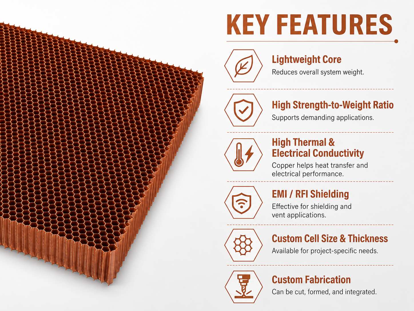 Premium Copper Honeycomb Core & Sandwich Panels: Superior Thermal & Electrical Conductivity for Advanced Engineering 1