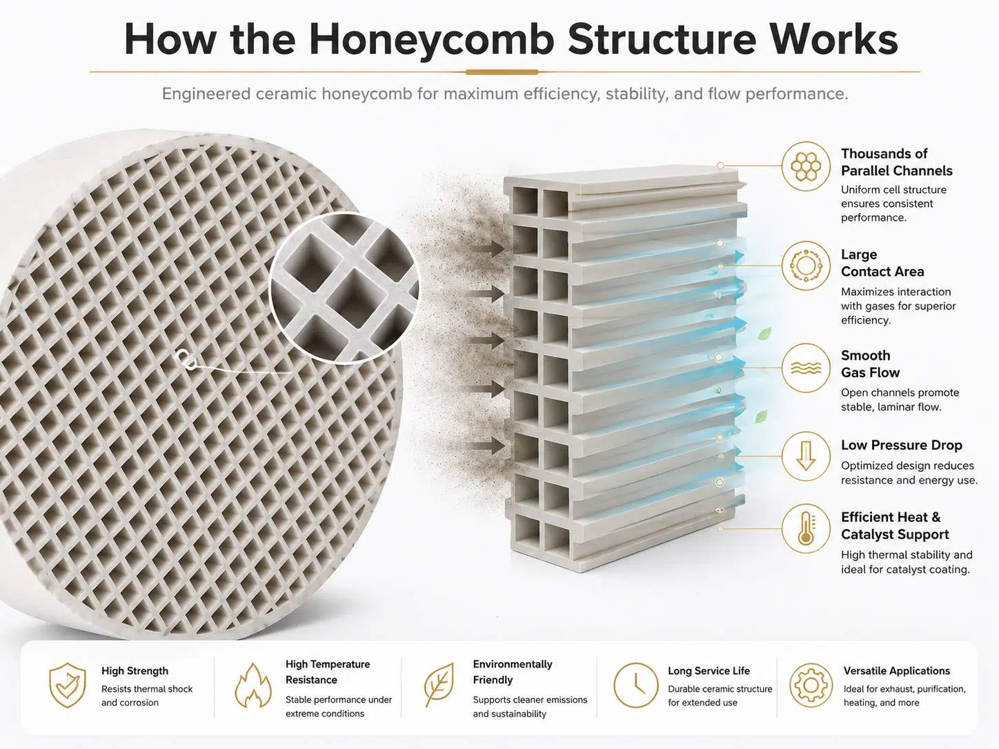 High-Temperature Ceramic Honeycomb Substrates for Catalytic Converters, DPF & VOC Treatment 1