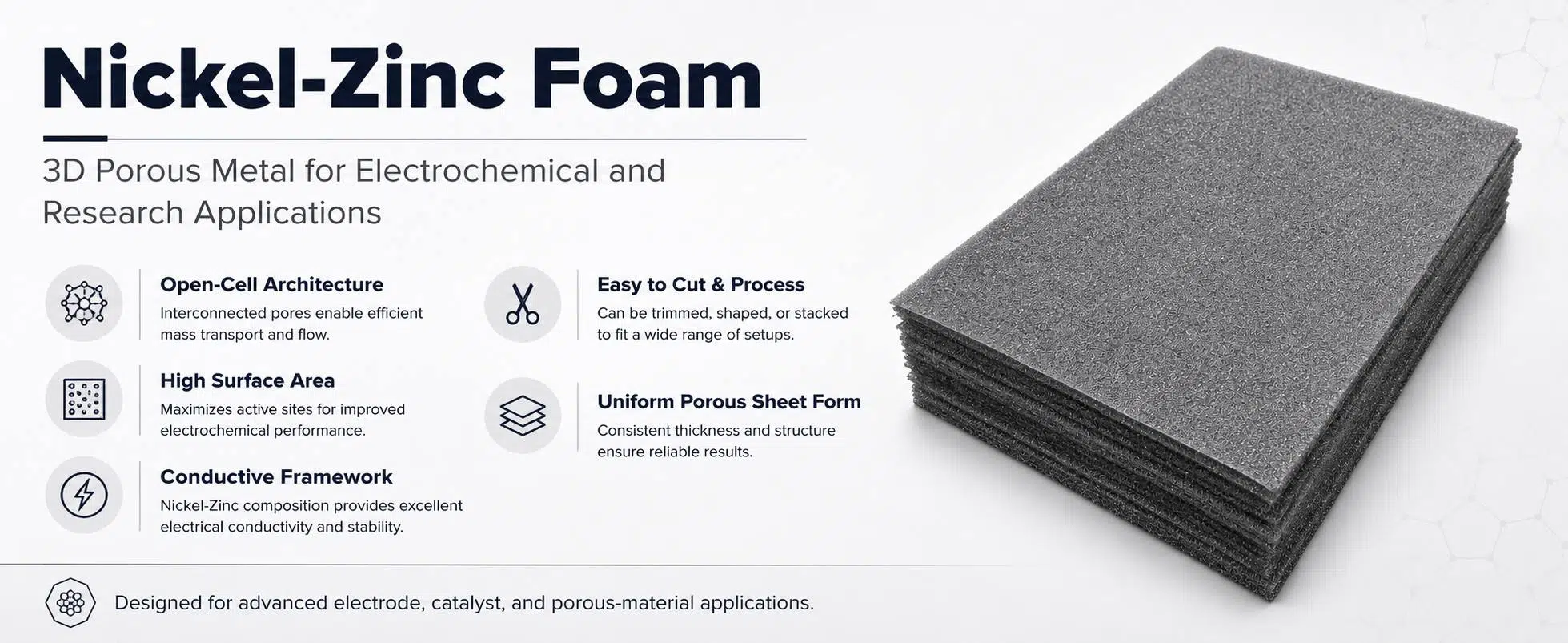 Nickel Zinc (Ni‑Zn) Foam Electrode for Rechargeable Batteries and Supercapacitors 9