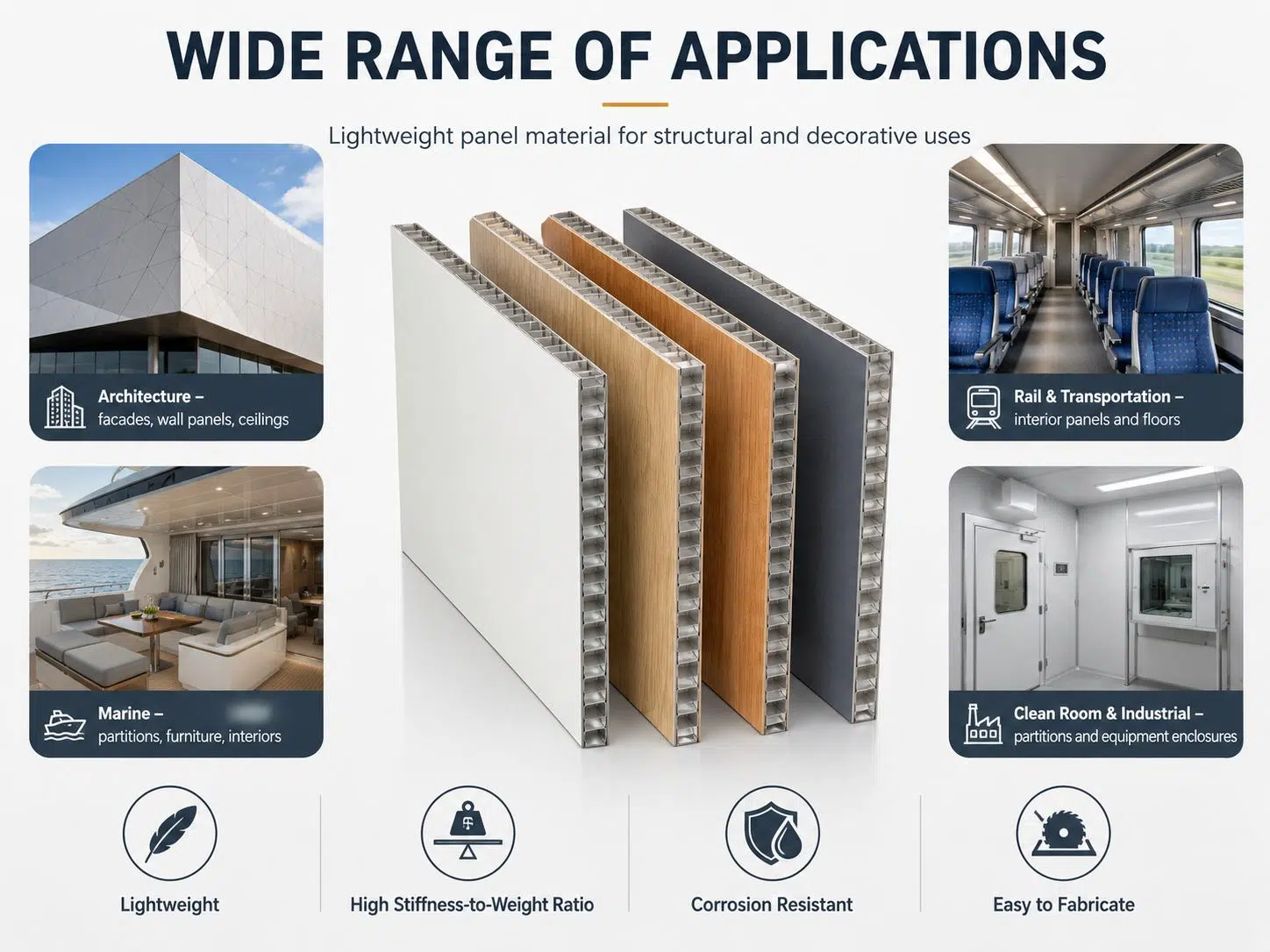 Custom Aluminum Honeycomb Panels – High-Strength Lightweight Sandwich Structure Solutions 2