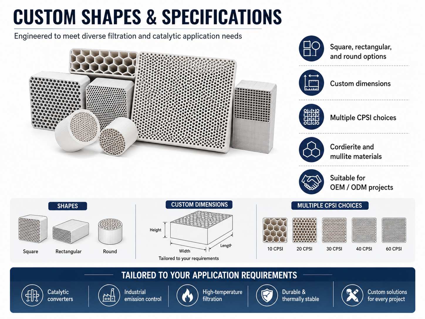 High-Temperature Ceramic Honeycomb Substrates & Blocks for Catalysts, DPF and VOC Abatement 2
