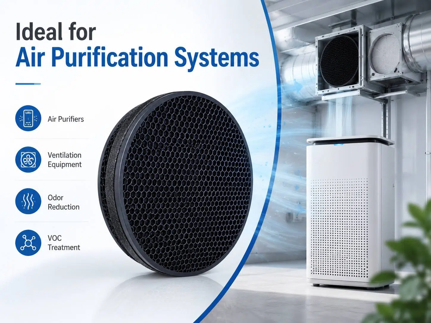 TiO₂ Photocatalytic Aluminum Honeycomb Filter Panels for VOC, Formaldehyde and Odor Removal 2