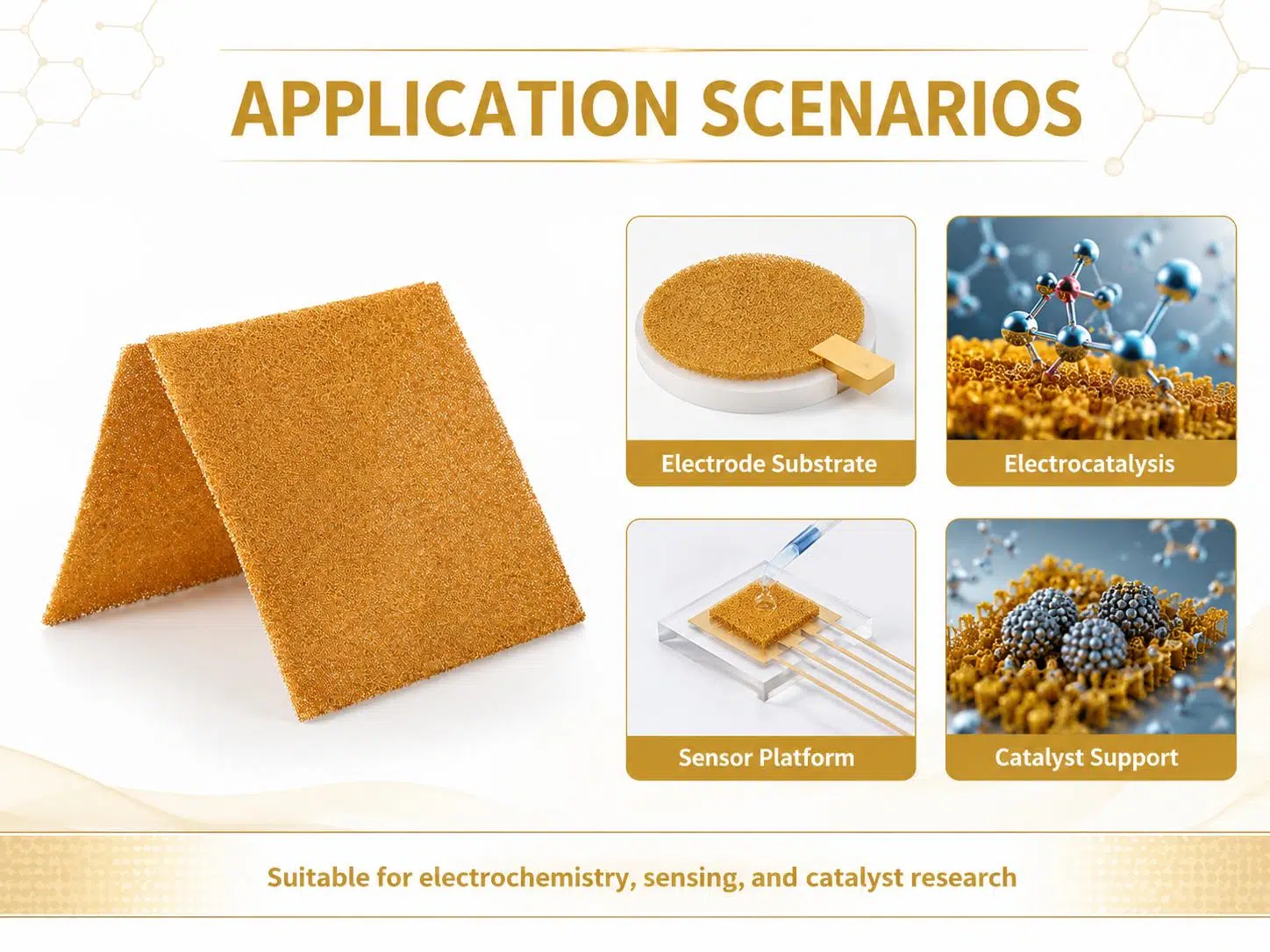 GOLD FOAM – High Purity Open‑Cell Gold Foam Sheet for Electrodes, Catalysts & EMI Shielding 10