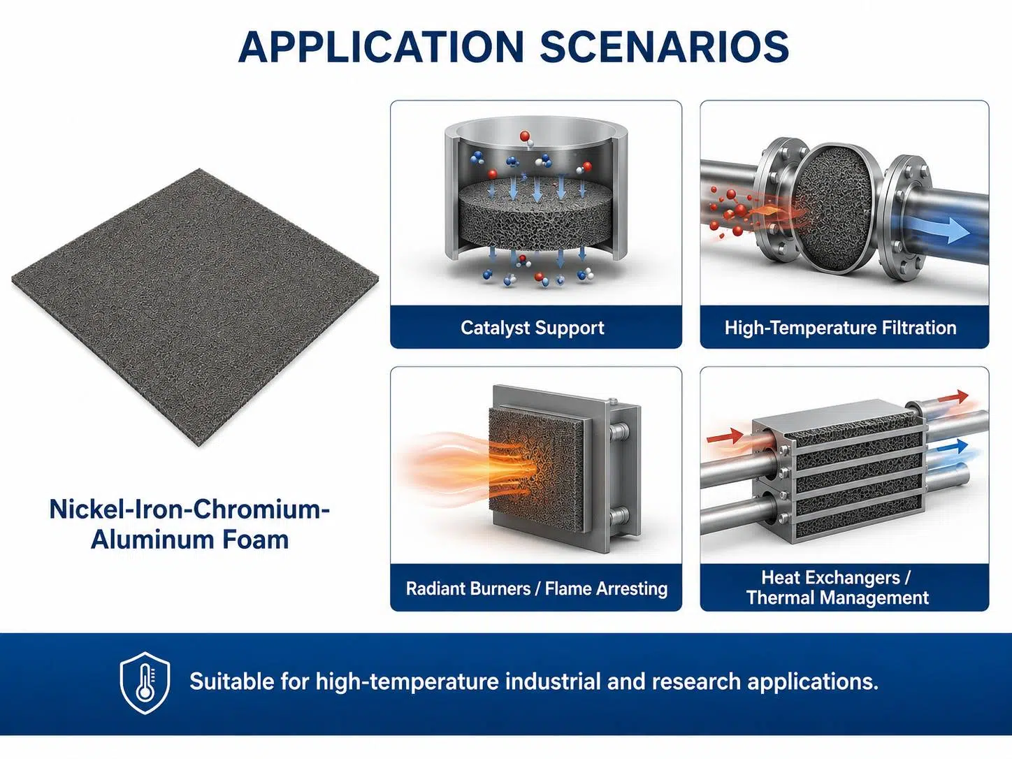 Nickel‑Iron‑Chromium‑Aluminum Foam – High‑Temperature Ni‑Fe‑Cr‑Al Alloy Foam for Catalysts, Burners & Filters 10