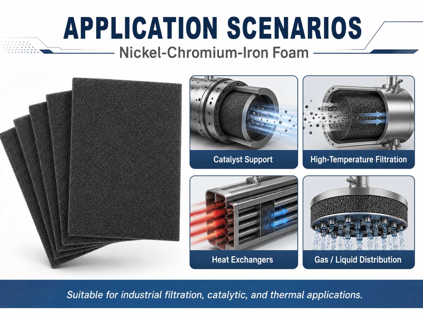 Nickel‑Chromium‑Iron Foam – High‑Temperature Ni‑Cr‑Fe Metal Foam for Catalyst Support, Burners & Gas Filters 10