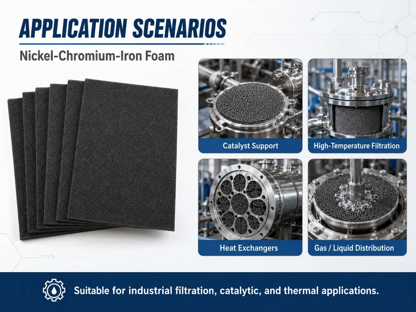 Nickel‑Chromium‑Iron Foam – High‑Temperature Ni‑Cr‑Fe Metal Foam for Catalyst Support, Burners & Gas Filters 10
