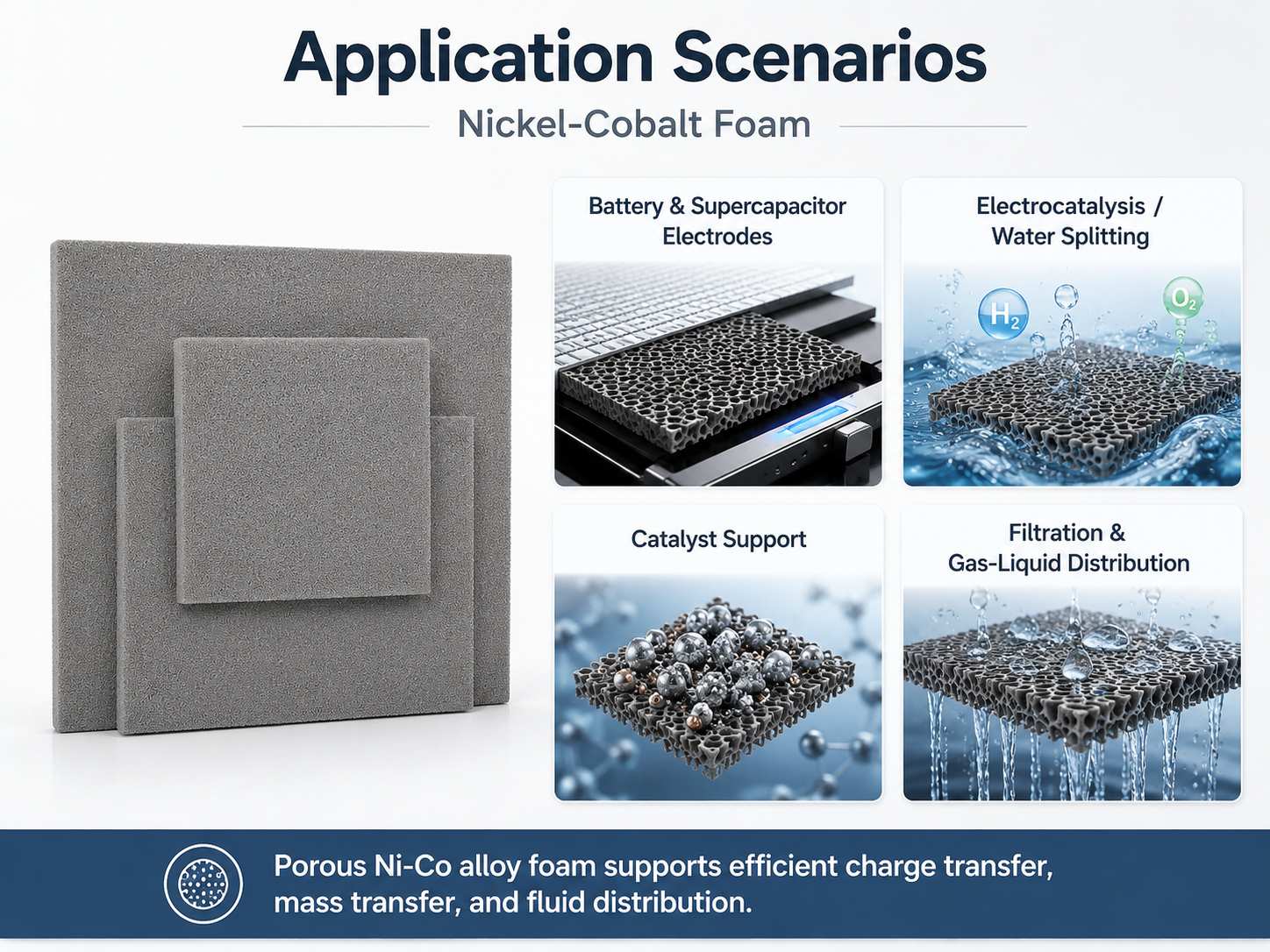 High‑Porosity Nickel Cobalt Foam for Battery Electrodes and Electrocatalysts 10