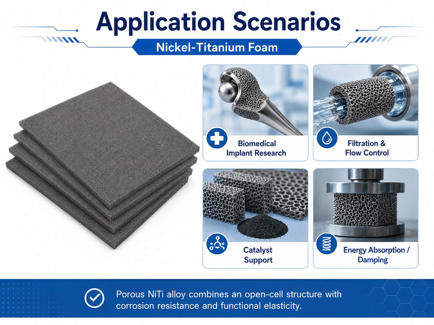 Porous Nickel Titanium (NiTi) Foam with Shape Memory and Superelasticity for Implants 10