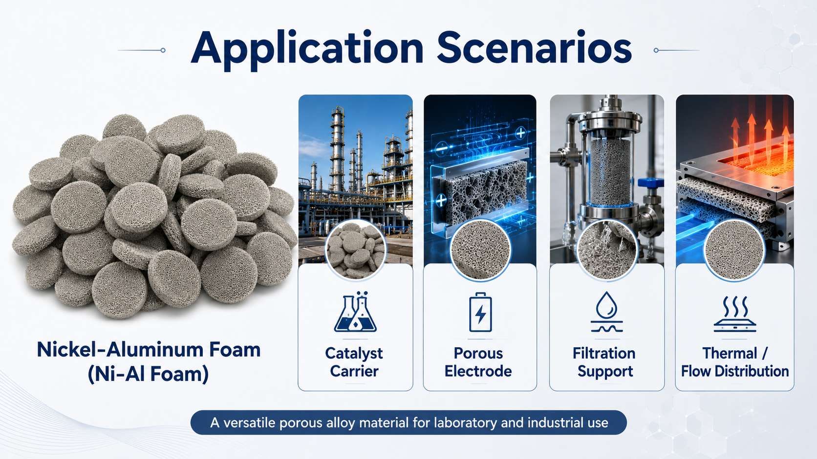 Nickel Aluminum (Ni‑Al) Metal Foam for High‑Temperature Catalysts, Burners and Filters 10