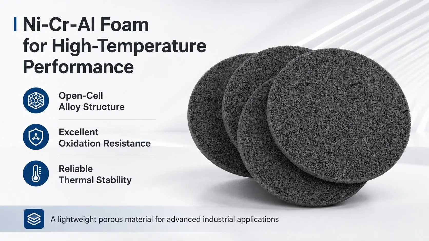 Nickel Chromium Aluminum (Ni‑Cr‑Al) Metal Foam for High‑Temperature Burners and Catalyst Supports 10