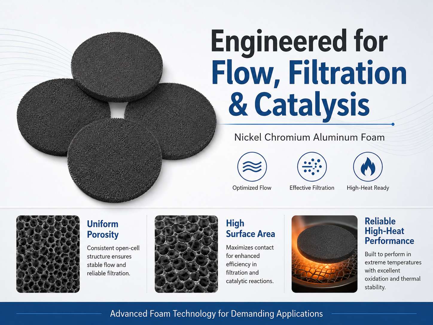 Nickel Chromium Aluminum (Ni‑Cr‑Al) Metal Foam for High‑Temperature Burners and Catalytic Combustion 10