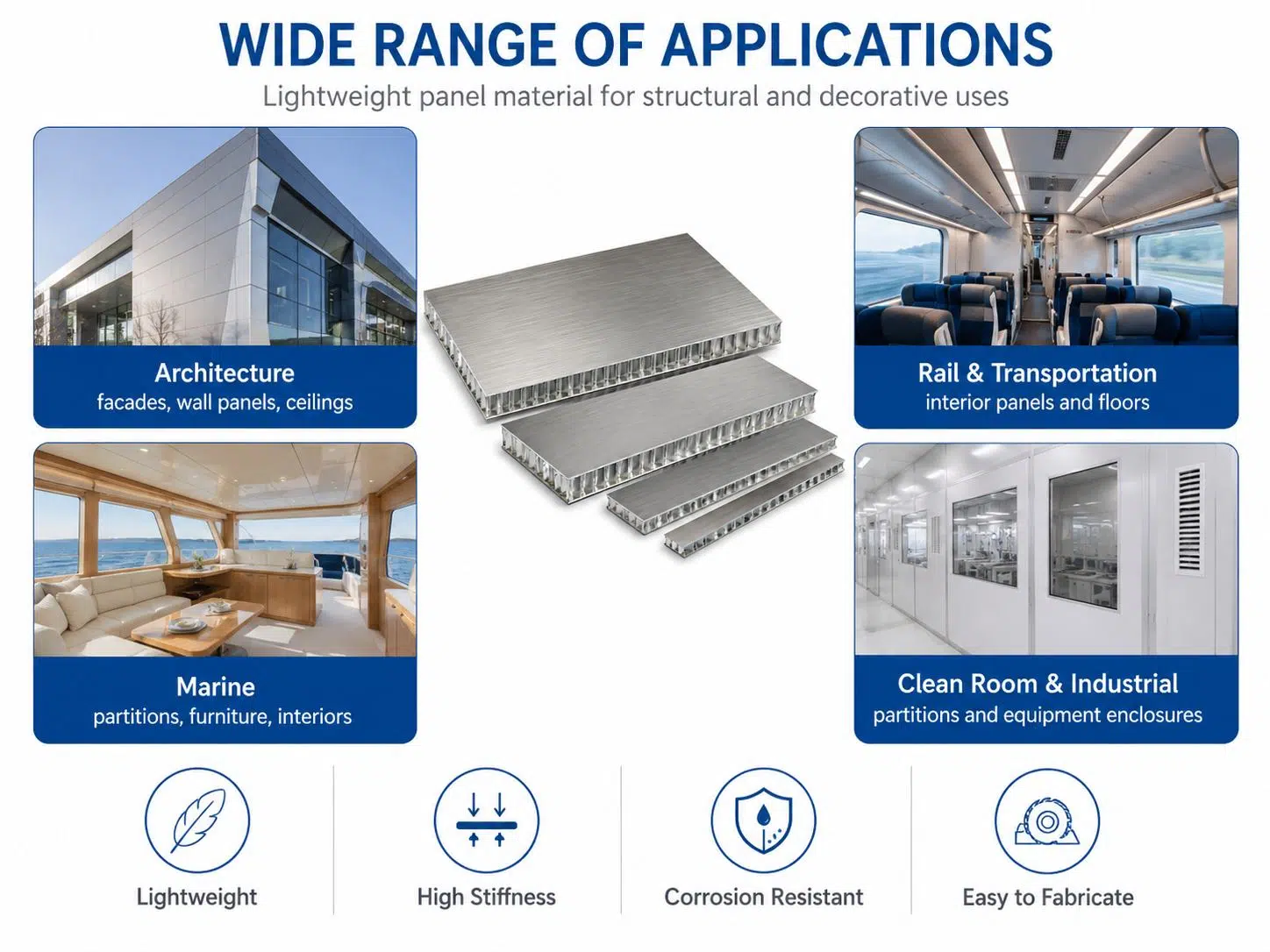 Custom Aluminum Honeycomb Panels for Lightweight Architectural & Industrial Use 2