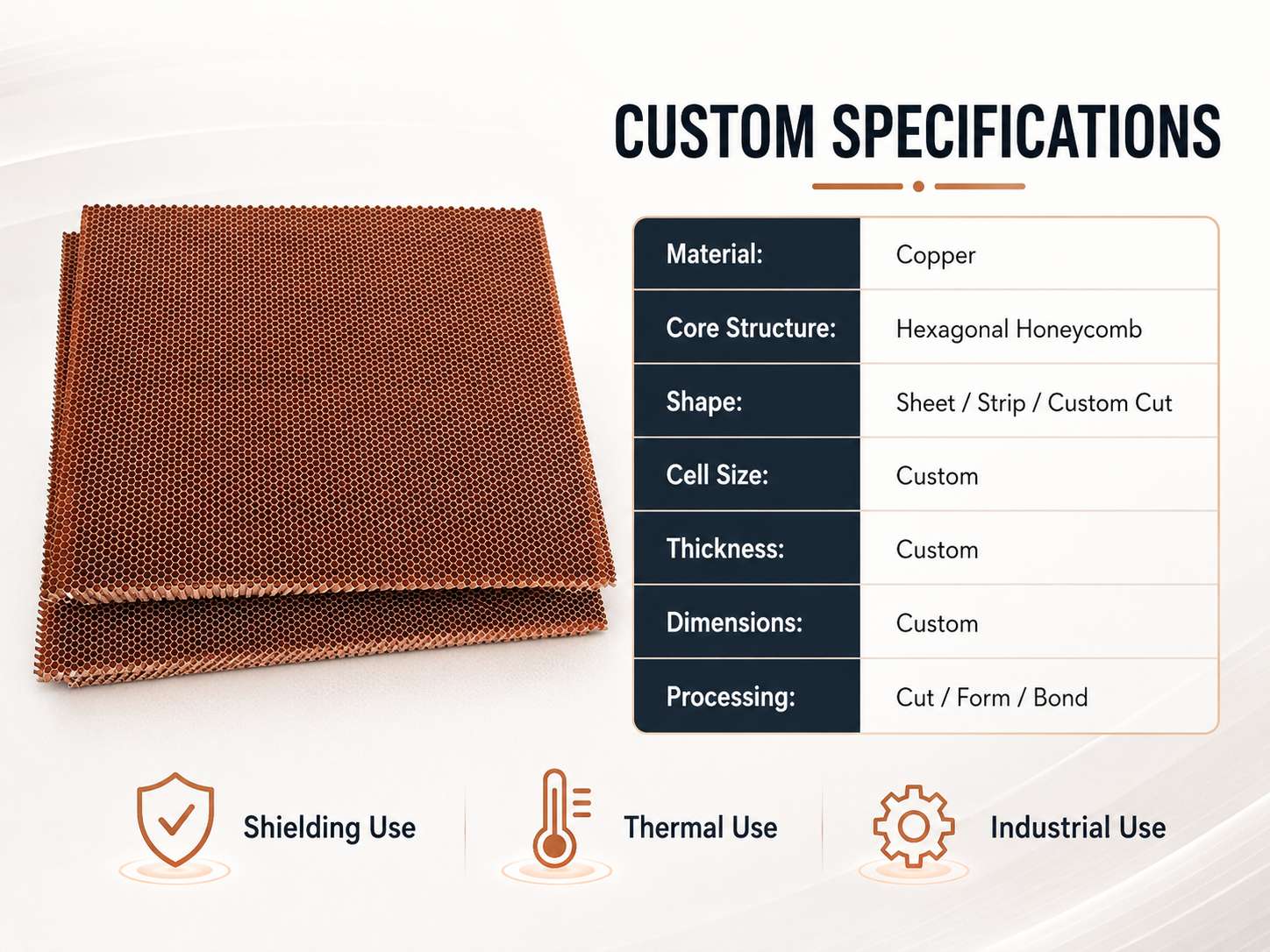High-Conductivity Copper Honeycomb Core & Panels for Thermal Management and EMI Shielding 3