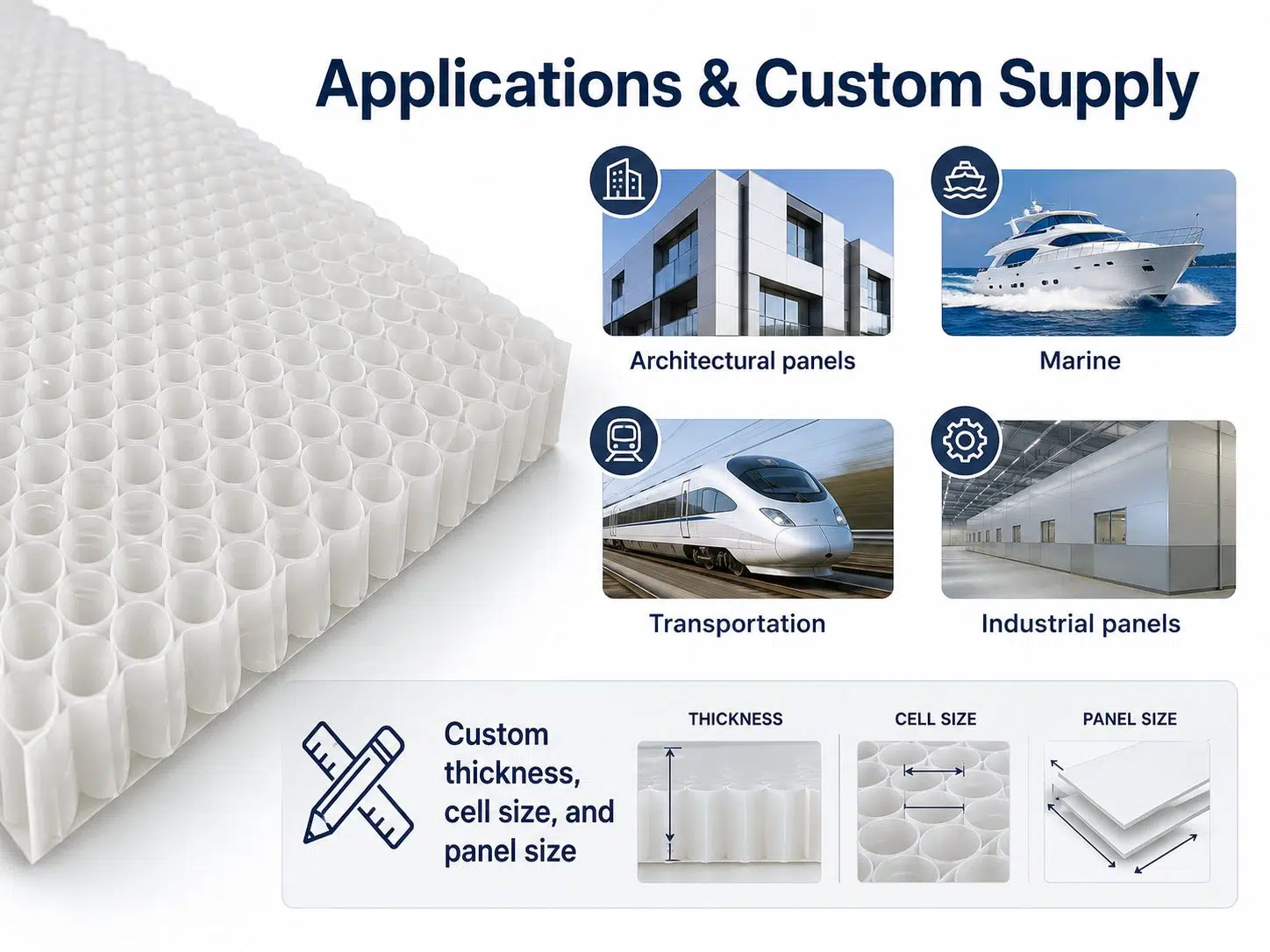 Lightweight PP Plastic Honeycomb Core & Panels for Automotive, Marine and Building Applications 3