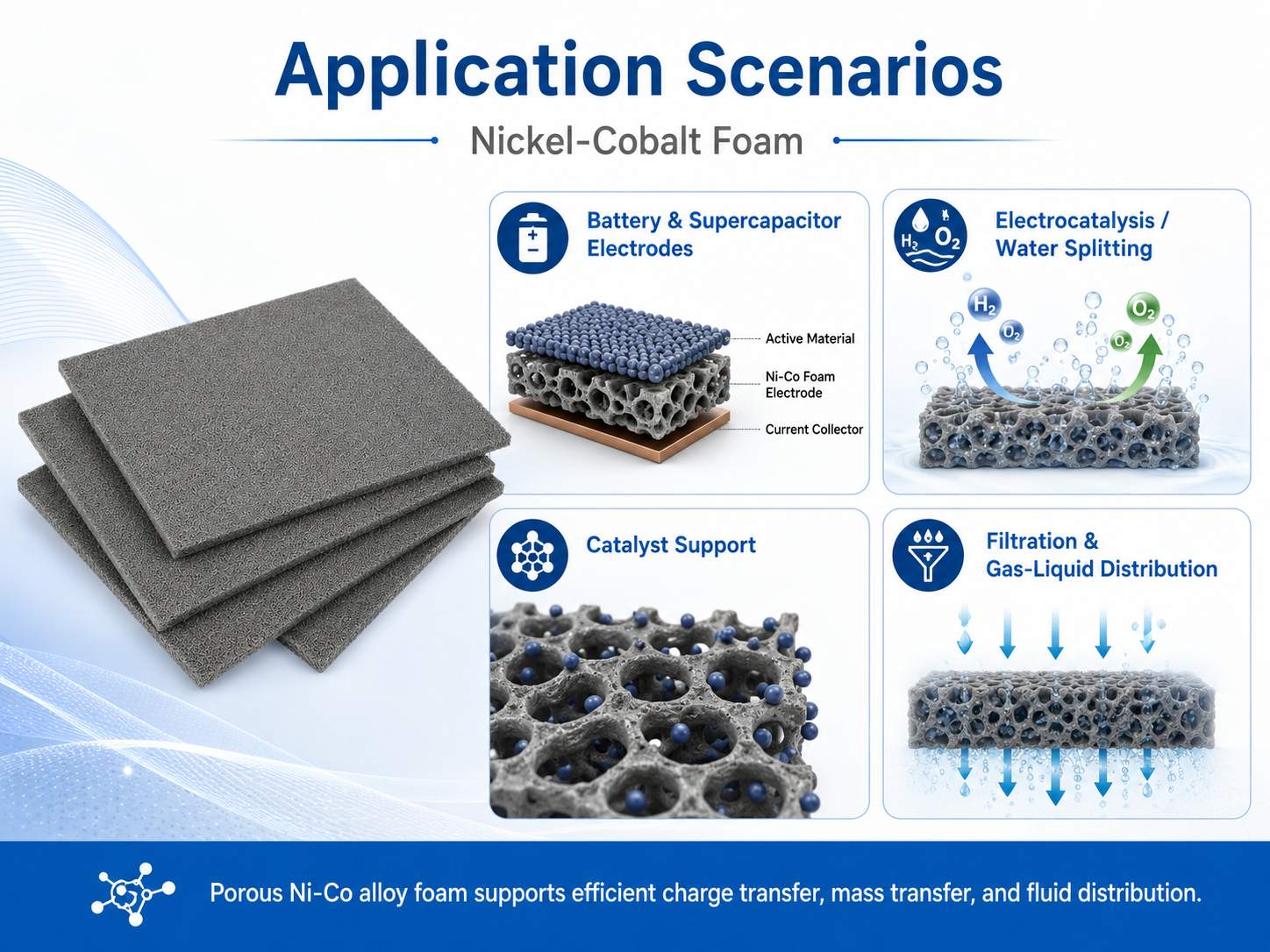 High-Porosity Nickel Cobalt Foam for Battery Electrodes and Alkaline Electrocatalysis 11