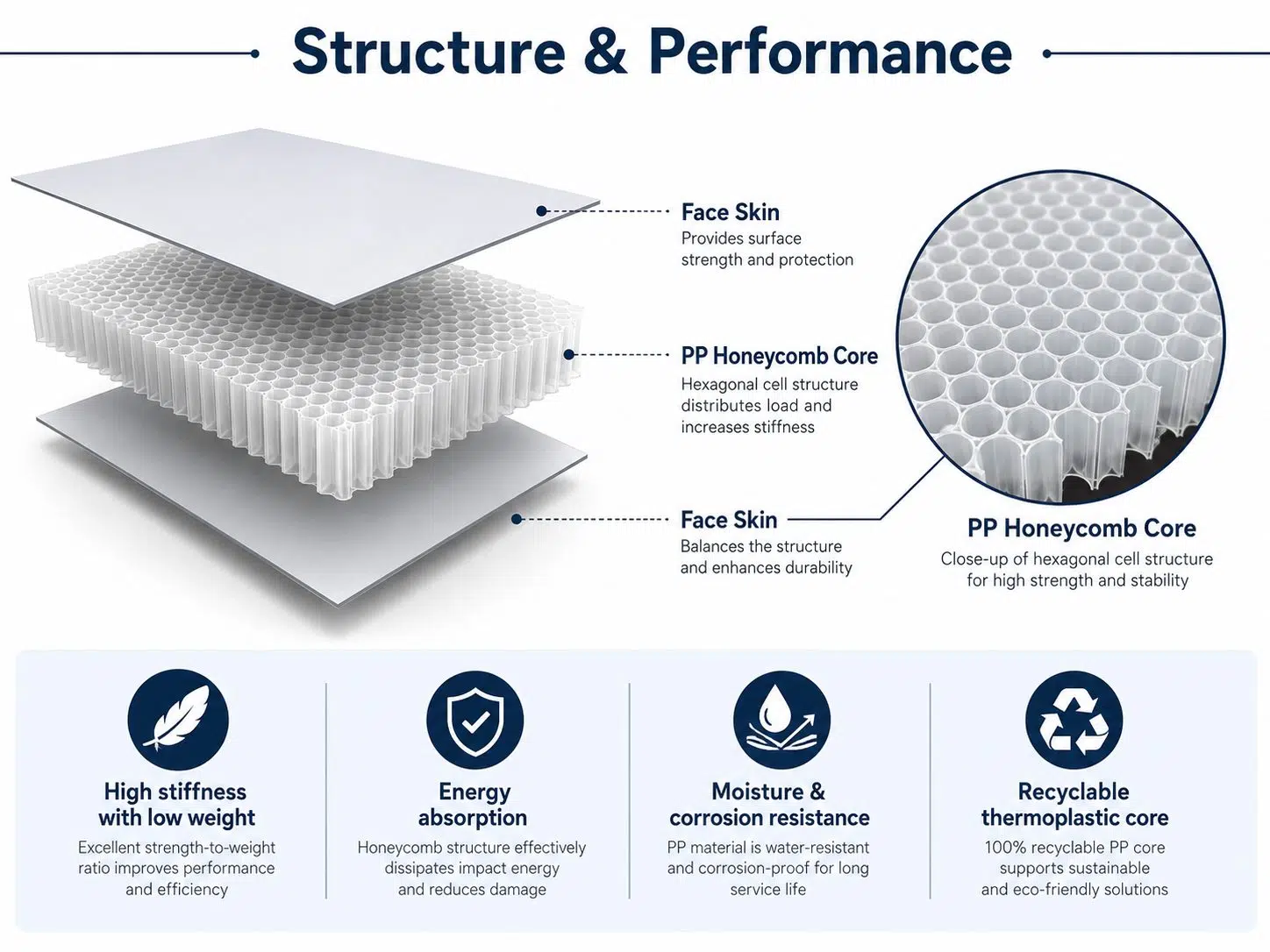 Lightweight PP Plastic Honeycomb Core & Panels for Automotive, Marine and Construction Applications 3